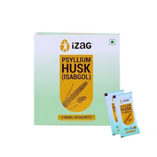 iZaG Psyllium Husk (Isabgol) 120 Gram (4 Gram Sachet's * 30 Unit) 