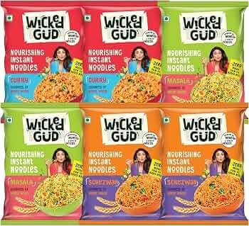 Buy 4 Rs.75 each] WickedGud Nourishing Instant Noodles Range (Discovery Pack of 6, 69 grams 