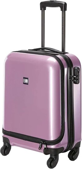 Nasher Miles New York Plus Hard Sided Polycarbonate Small Cabin Luggage with Laptop Compartment Pink 48 cm Trolley Bag 