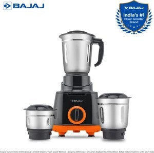 BAJAJ Rex 500 W Mixer Grinder (Rex 500W mixer grinder | 3 Jars | Black, Orange)