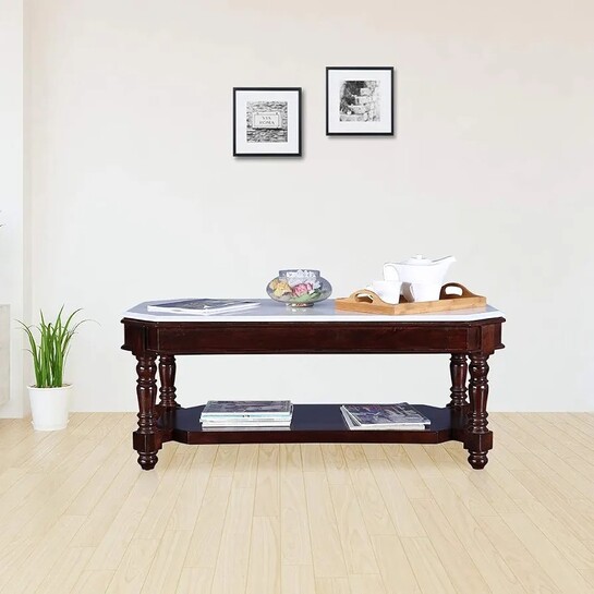 HomeTown Royal Solid Wood Center Table in Dark Walnut Color