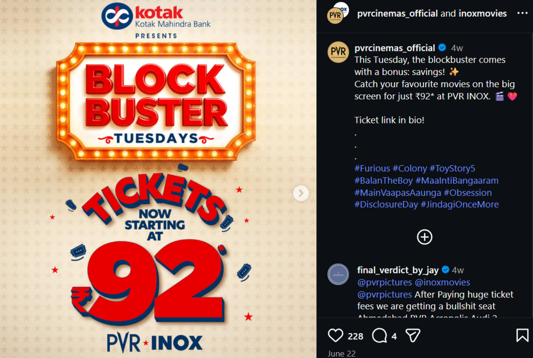 PVR Cinemas 99 Offer is Available When?