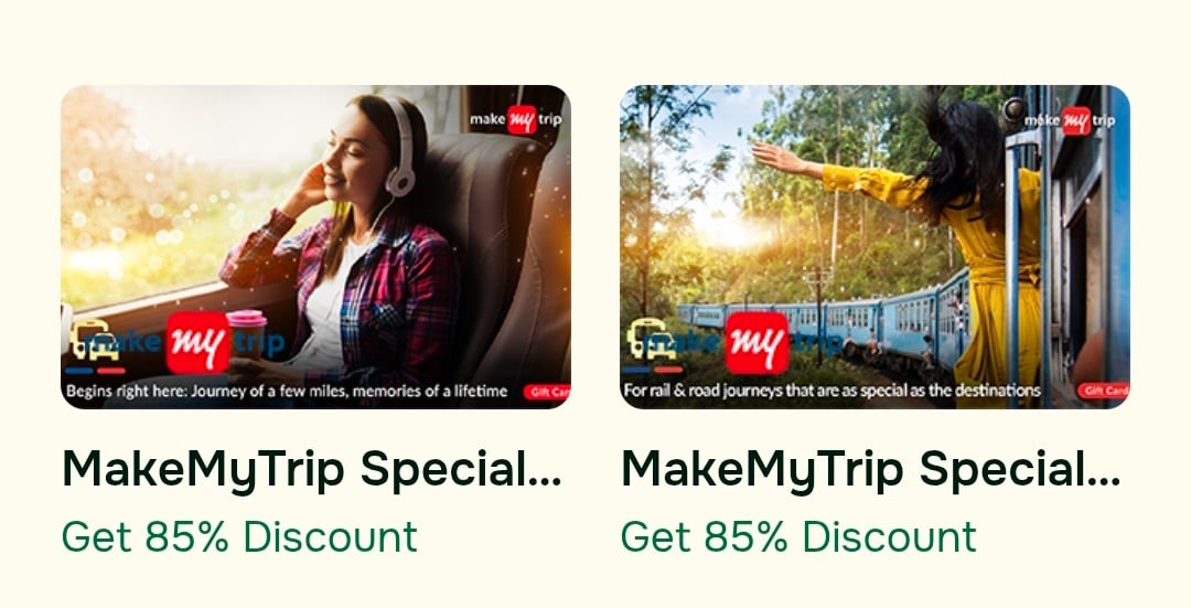 Woohoo - MMT rail and bus voucher @85% off
