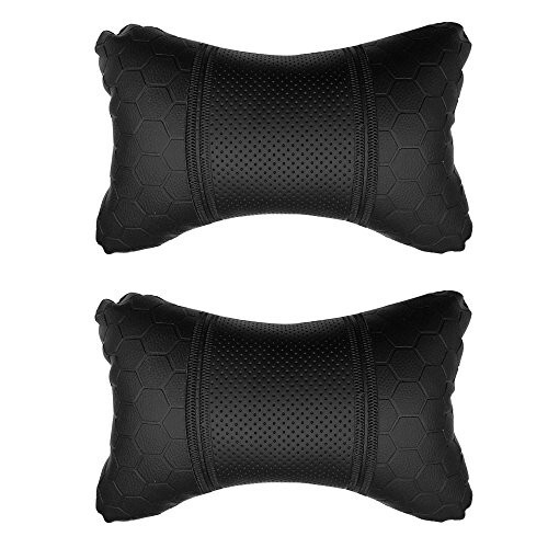 Adroitz Car Neck Rest Cushion Set in Black (Set of 2)
