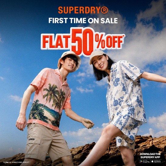 Superdry First Time Sale | Flat 50% Off + Extra 10% Off During Super Hours