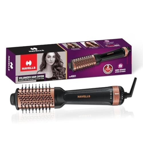 Havells HD4081 Professional Volumizer Hair Dryer, KeraNourish Ceramic Coating Brush Head