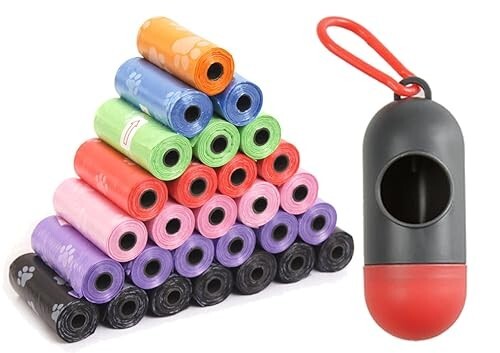 Baby Disposable Diaper Bags with 1 Dispenser, Waste Bags 6 Refill Rolls/90 Bags