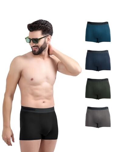 Freecultr Men's Micromodal Airsoft Trunks – Combo Pack of 5