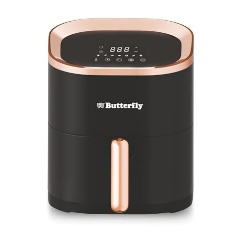 Butterfly Magnum Digital Air Fryer 4.5L, 1200W | 360° High Speed Air Circulation Technology | Low Fat Cooking Black