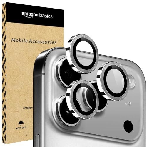 amazon basics Camera Glass Lens Protector Ring for iPhone 17 Pro 