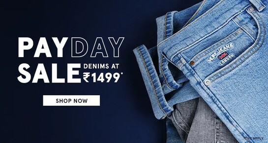 Pepejeans - PAY DAY SALE | Upto 60% Off on Sitewide | Additional  ₹50 OFF  on prepaid orders