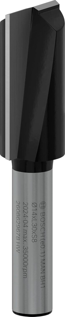 BOSCH PRO Extra Long Straight Cutter | Ø14xL30xS8mm | Engineered for Versatility | Clean Grooves & Precision Joints in Wood | Kickback-Reducing Design | Long-Lasting Carbide Edge