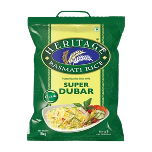 Heritage Super Dubar Basmati Rice (Medium Grain) (5 kg)location specific