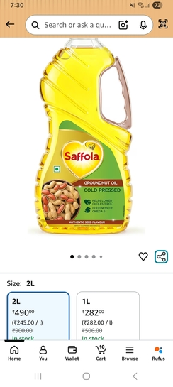 Saffola Cold Pressed 2l at 490