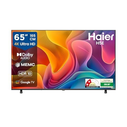 Haier H5E Series 165cm (65) 4K Ultra HD Smart LED Google TV 65H5E