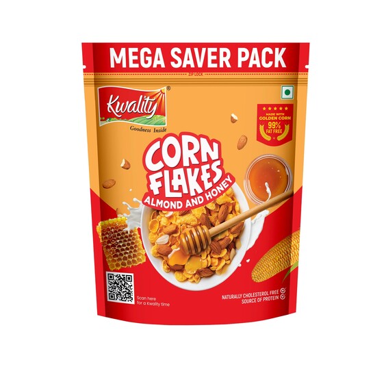 Kwality Corn Flakes With Almond & Honey - Made With Golden  location specific