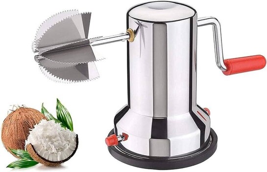 Coconut Scraper Machine Manual | Vacuum Suction Base | Stainless Steel | Sharp Rotary Blade