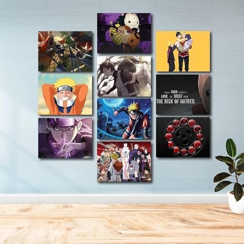 ATEVON Naruto Wall Poster Set – Pack of 10 A4 Size 12x8 Inch 