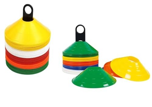 Protoner Sports Training Disc Cones, Multicolour Ground Markers, Set of 50-10 Options, Agility Training Equipment (Set of 10 pcs)