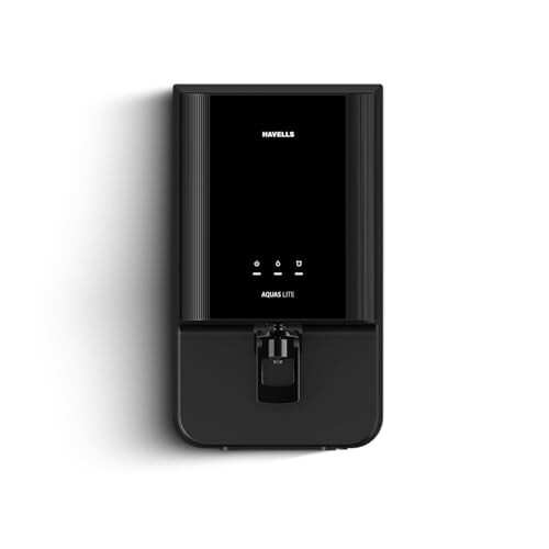 Havells Aquas Lite Water Purifier, UV + UF Purification, 4-stages, 7L Storage, Black