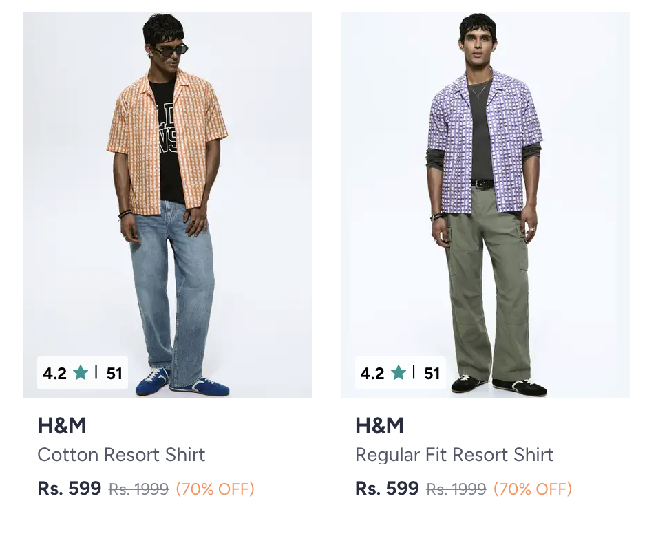 H&M Clothings Up To 75% Off + Extra 15% Off