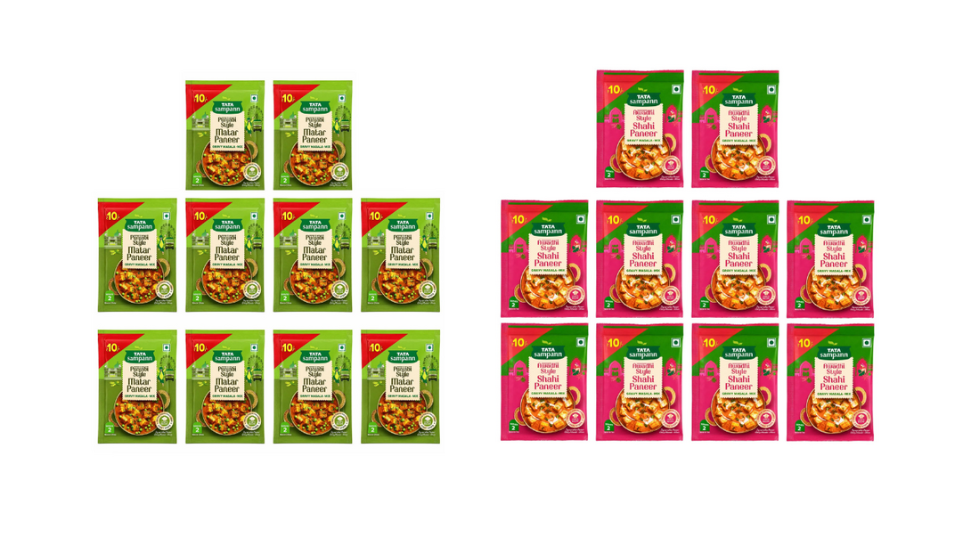 Tata Sampann Shahi Paneer 16g (Pack of 10) & Tata Sampann Matar paneer 16g (Pack of 10)