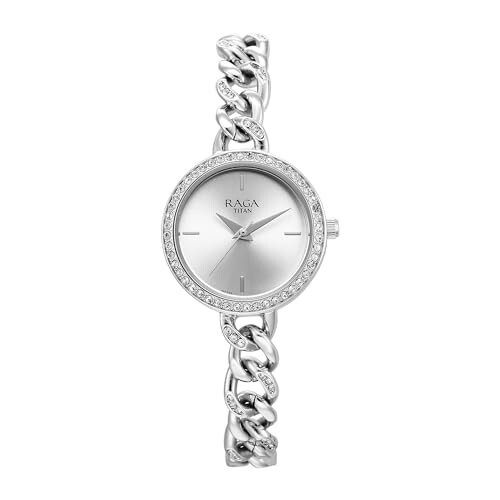 Titan Raga Showstopper Quartz Analog Silver Dial Silver Metal Strap Watch