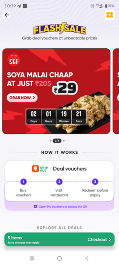 Swiggy Dineout: Flash sale – Soya chap and momos Starting at Just ₹29