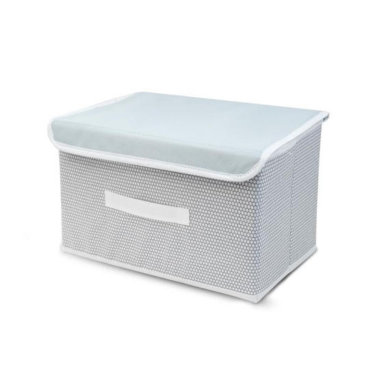 Non-Woven Multipurpose Big Storage Box | Lid and Handles | Foldable | Toys Clothes | Grey