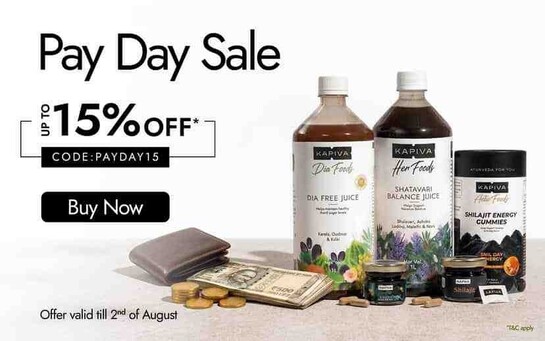 Kapiva - Pay Day Sale Upto 15% Off