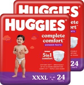 Huggies Complete Comfort Wonder Pants Triple Extra Large - XXXL ( 48 pieces) Pant Diapers - XXXL (48 Pieces)