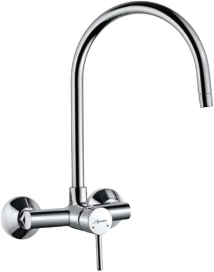 Aquieen Wall Mounted Single Lever Sink Mixer with provision for hot & cold water with 360 degree hi-neck spout