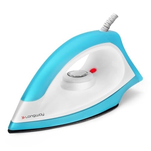 Longway Kwid Light Weight Non-Stick Teflon Coated Dry Iron (1100 Watt, Blue)
