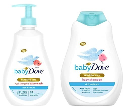 Baby Dove Rich Moisture Hair to Toe Baby Wash, 400 ml & Rich Moisture Shampoo, 400ml Combo
