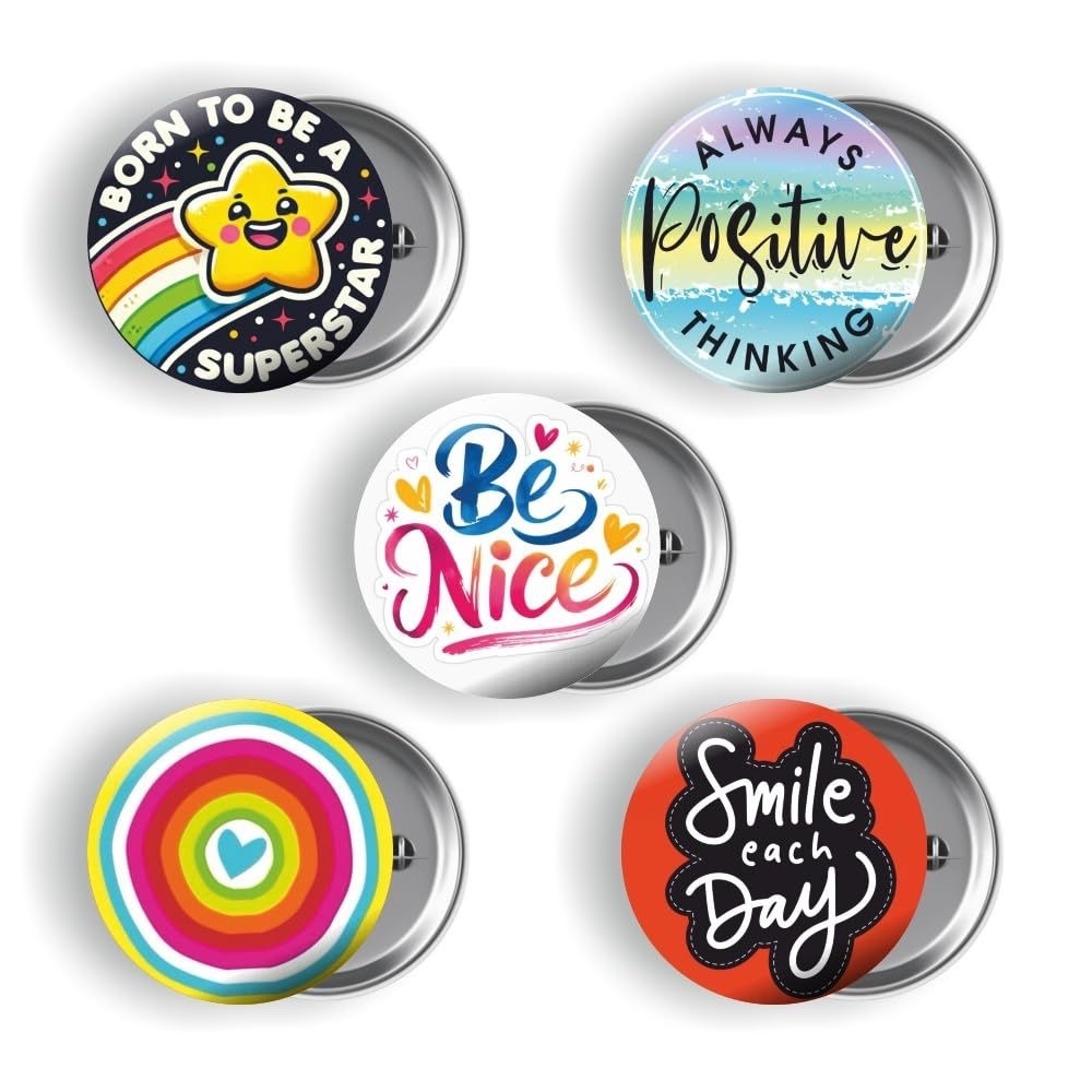 Motivational Pins Badges 58mm | Inspirational Quotes | Return Gift | Kids | Backpacks | Brooches