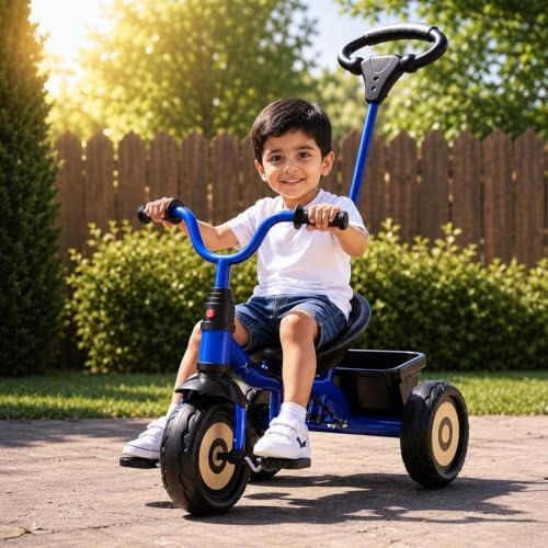 Lifelong Kids Tricycle for Boys & Girls (2-5 Years) | Baby Cycle with Parental Control Handle | Anti-Skid EVA Wheels | Front & Rear Storage Baskets | BIS Certified | 30 kg Load Capacity