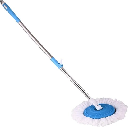 Generic Mop Stick | 360 Degree Spin Mop Stick Rod with 1 Microfiber Refill |  (Blue, Pack of 2) :