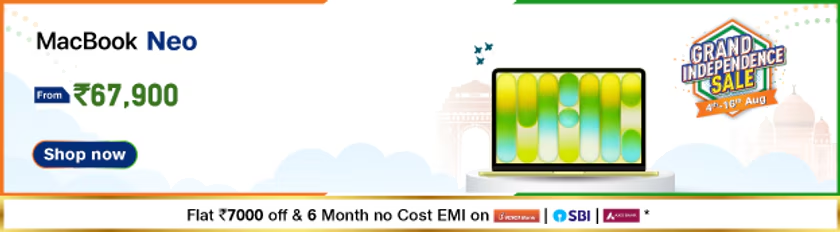 JioMart Grand Independence Day Sale Price on Macbook Neo