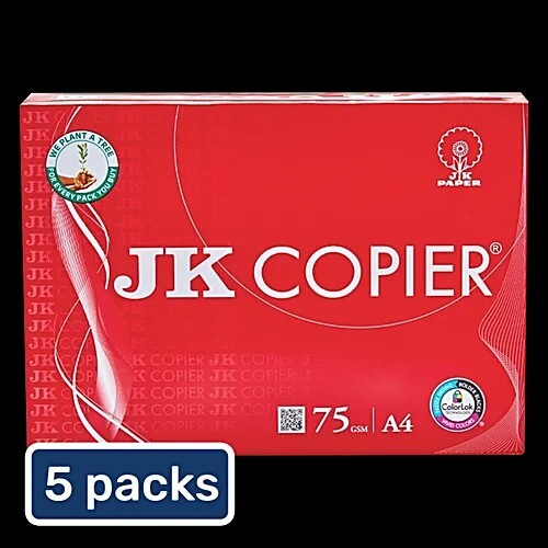 JK Copier A4 Paper 75 GSM, 5x500 pcs (Multipack)