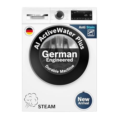 Bosch 9 kg 5 Star Front Load Fully-Automatic Washing Machine, AI ActiveWater,White, WGA14200IN