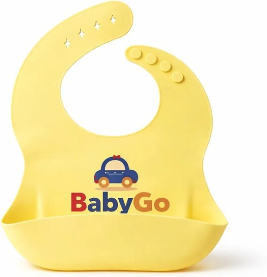 BabyGo Silicone Bib for Feeding & Weaning  | BPA Free | Waterproof | | 0-24 Months | Soft,  | Yellow | Pack Of 1