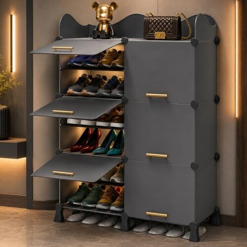 AYSIS Premium Foldable Plastic Shoe Rack for Home,     Shoe Cabinet