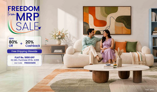 FREEDOM FROM MRP SALE | Upto 80% Off + 20% Cashback | Free Shipping Sitewide | Flat 1000 OFF on 4999