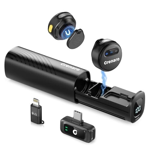 GRENARO Wireless Mic for YouTube, 3-Level Noise Reduction Wireless Microphone