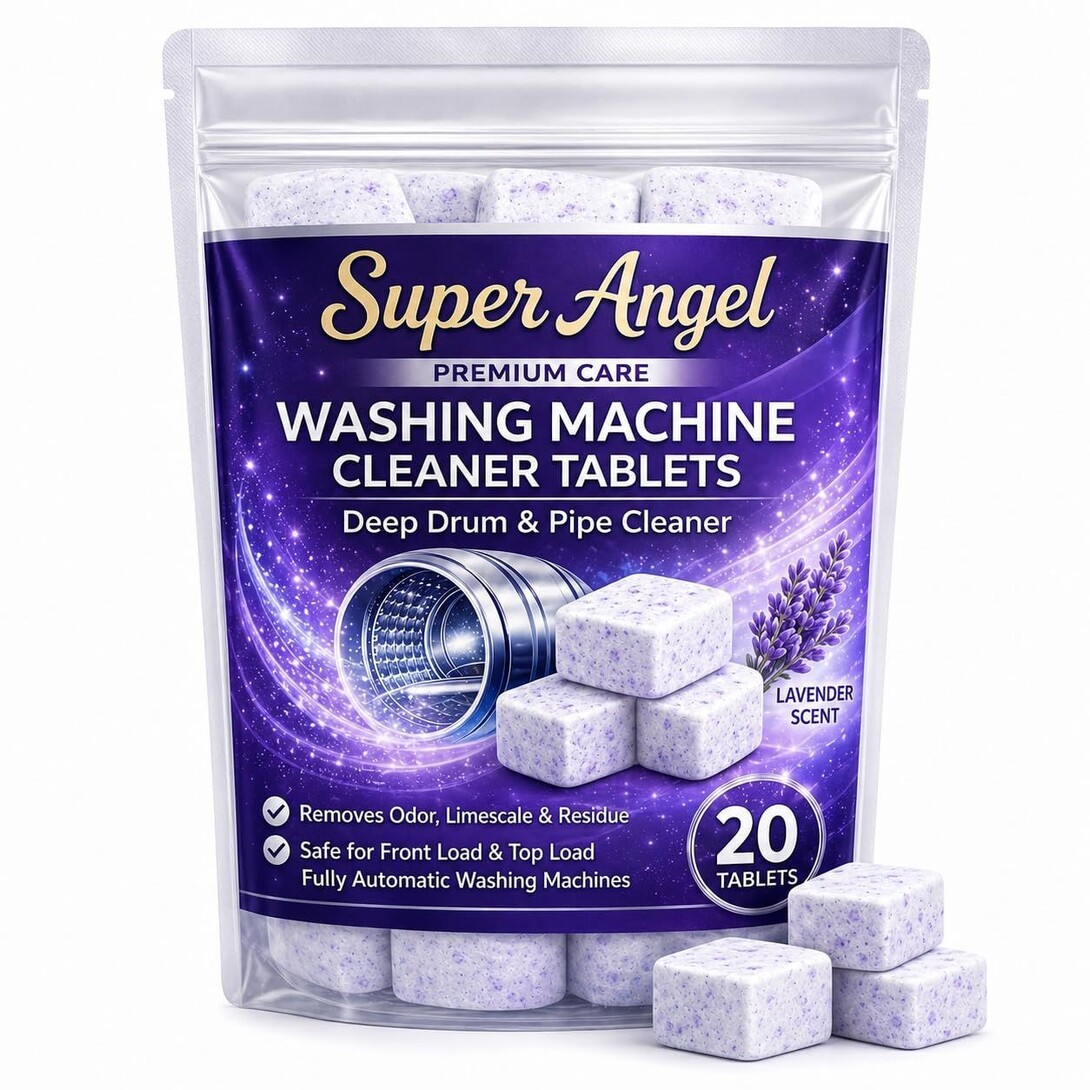 Super Angel Lavender-scented 20 Pcs Washing Machine Deep Cleaner Descaler Tablets