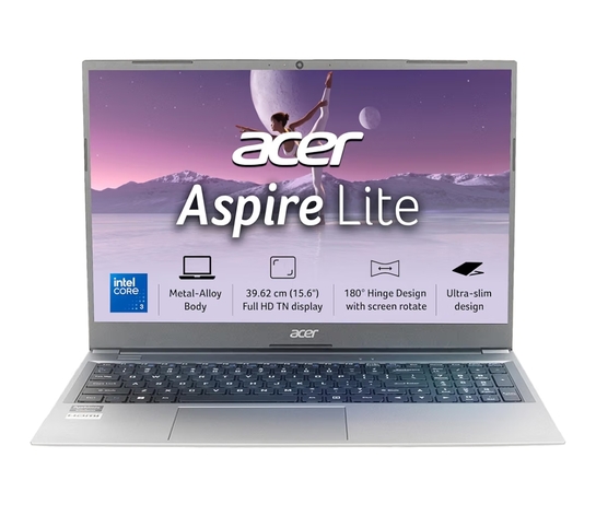Acer Aspire Lite, Intel Core 3-100U Processor, 8GB DDR4 RAM/512GB SSD Laptop