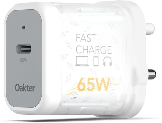 Oakter 65W Fast Charger | Type-C Fast Charging Adapter