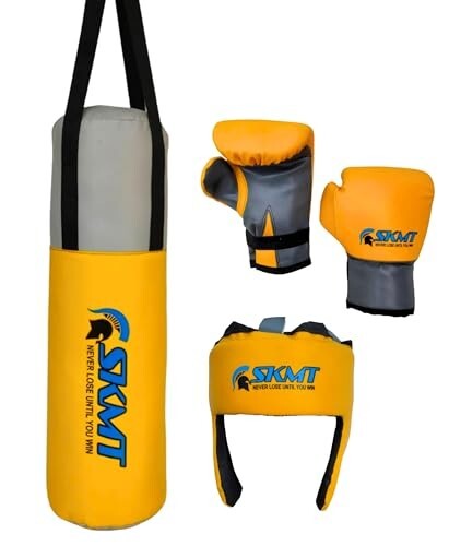 SKMT Never Lose Until You Win - Kids Boxing kit Yellow 