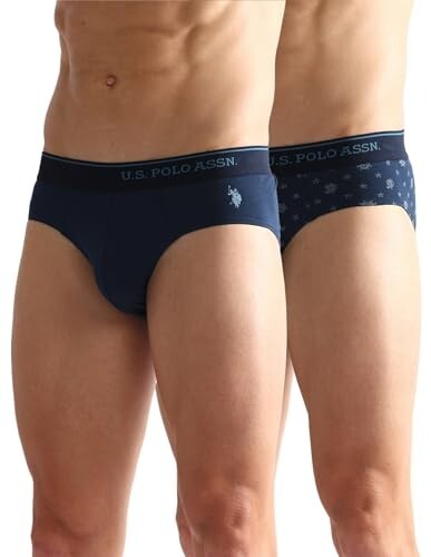 U.S. Polo ASSN. Mens OEB08 Pure Cotton Antibacterial Underwear Briefs - Pack of 2