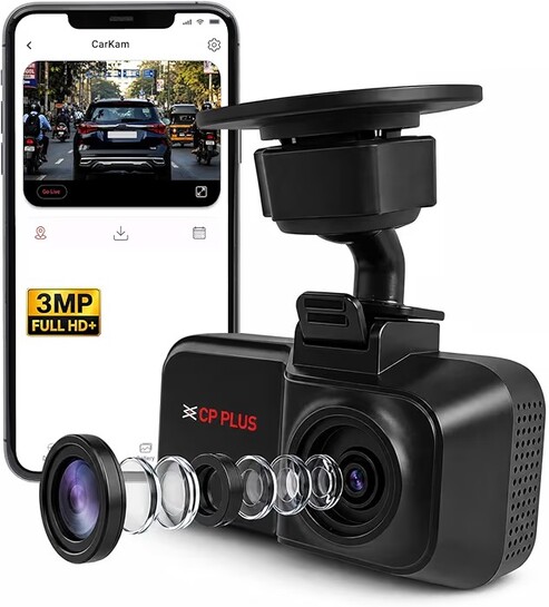 CP PLUS Dash Cam for Car CP-W310 | 2K 3MP Full HD+ Single Channel Dashcam | 1296P Recording |
